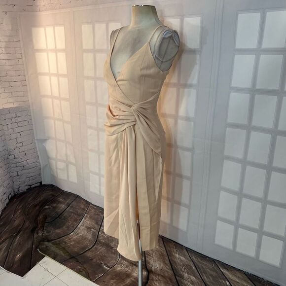 C/MEO collective Enlighten Blush Sleeveless Tie-Front Midi Dress size XS - Picture 7 of 14